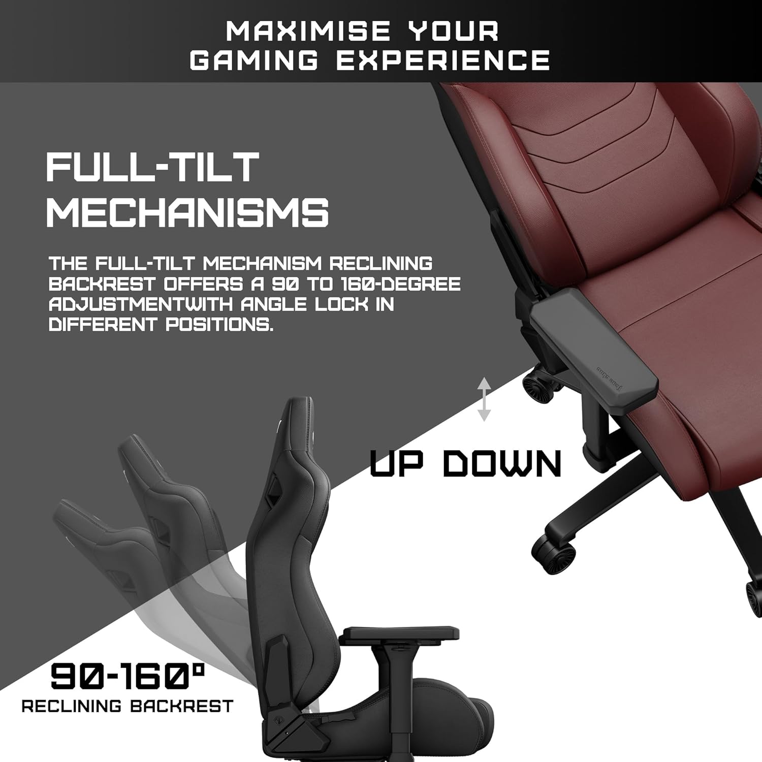 Andaseat Kaiser Frontier Gaming Chair XL - Maroon Andaseat Kaiser Frontier Gaming Chair XL - Maroon
